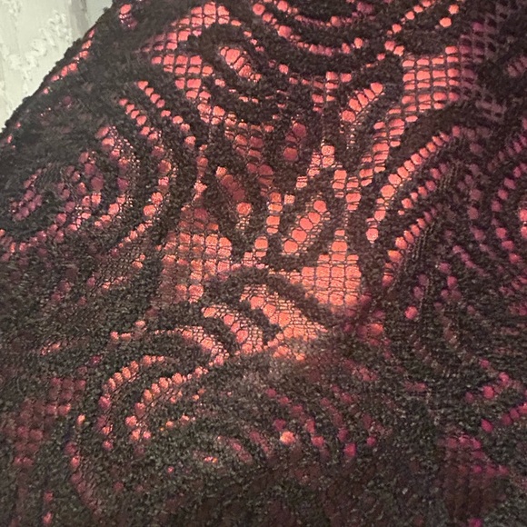 Christmas Charolette Russ Strapless Red & Black Lace Fit & Flare Womens Dress  M - Picture 2 of 9